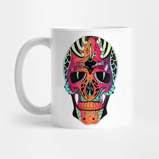 Blue Red Blend Time Skull Mug